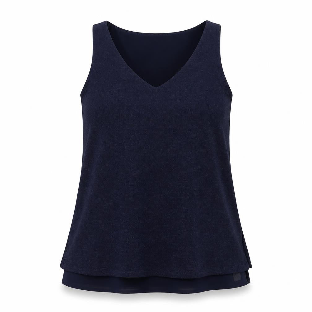 Dunnes Womens Blue V-Neck Sleeveless Tank Top Size S