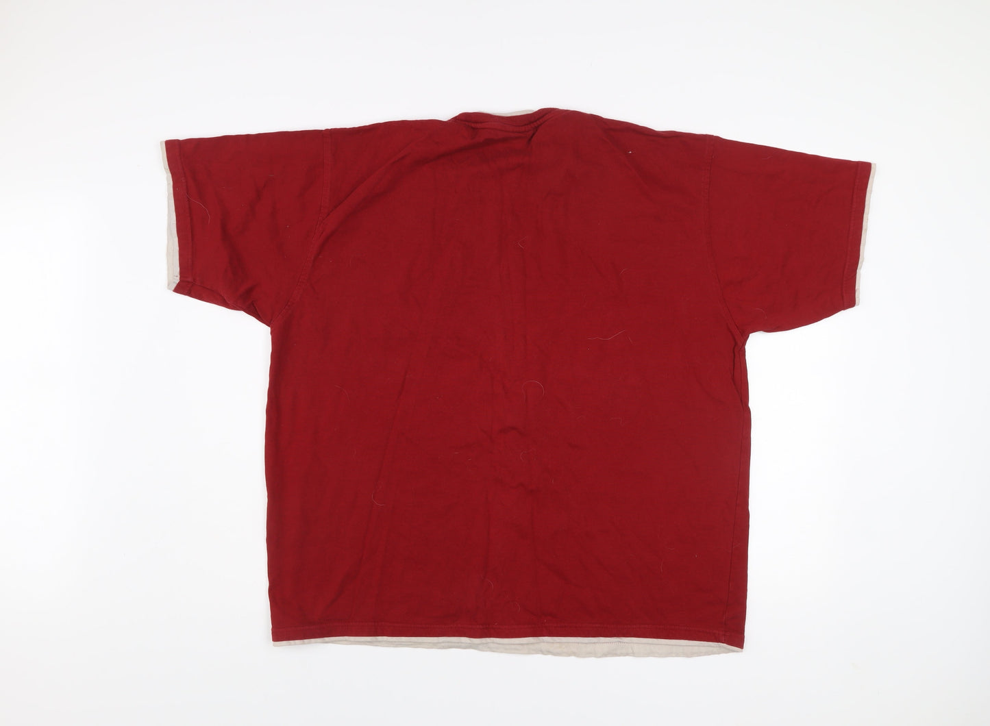 CS Active Men’s Red XL Sports Striped Cotton T-Shirt