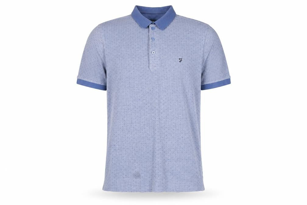 Farah Jeans Men's Blue Medium Polo Shirt Short Sleeve Cotton