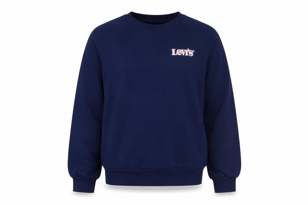 Levi's Girls Blue Logo Crew Neck Long Sleeve Pullover Sweatshirt 12 Years