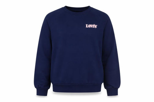 Levi's Girls Blue Logo Crew Neck Long Sleeve Pullover Sweatshirt 12 Years