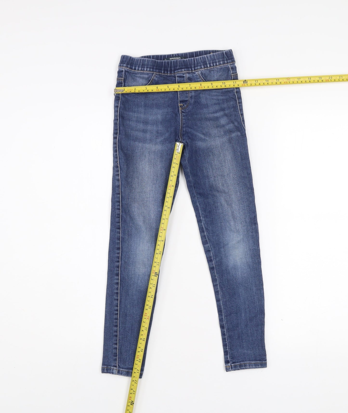Mango Girls Blue Jegging Jeans Slim Fit Age 9 Years Elastic Waist