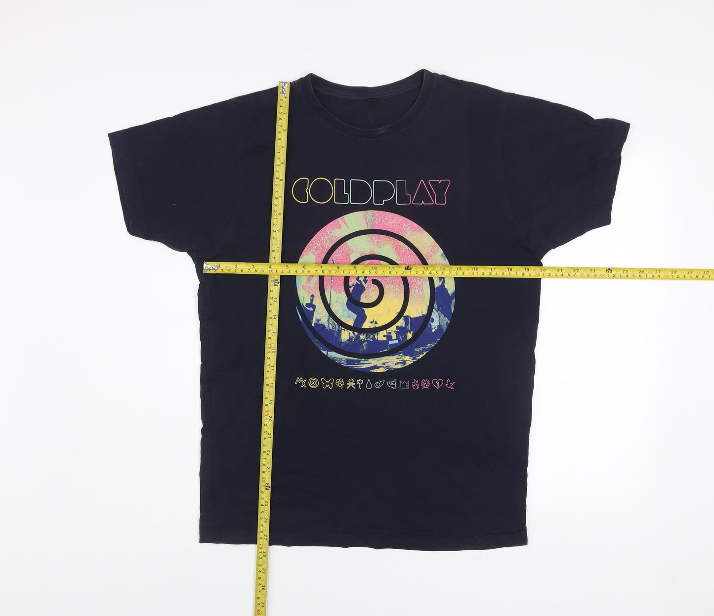 Continental Mens Black Medium Coldplay Band Tour Graphic T-Shirt