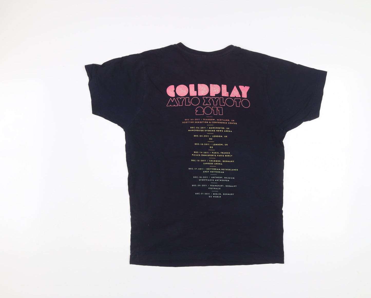 Continental Mens Black Medium Coldplay Band Tour Graphic T-Shirt