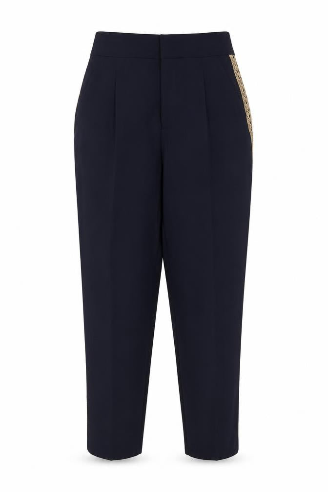 Zara Basic Women’s Blue Embroidered Slim Trousers Size 12