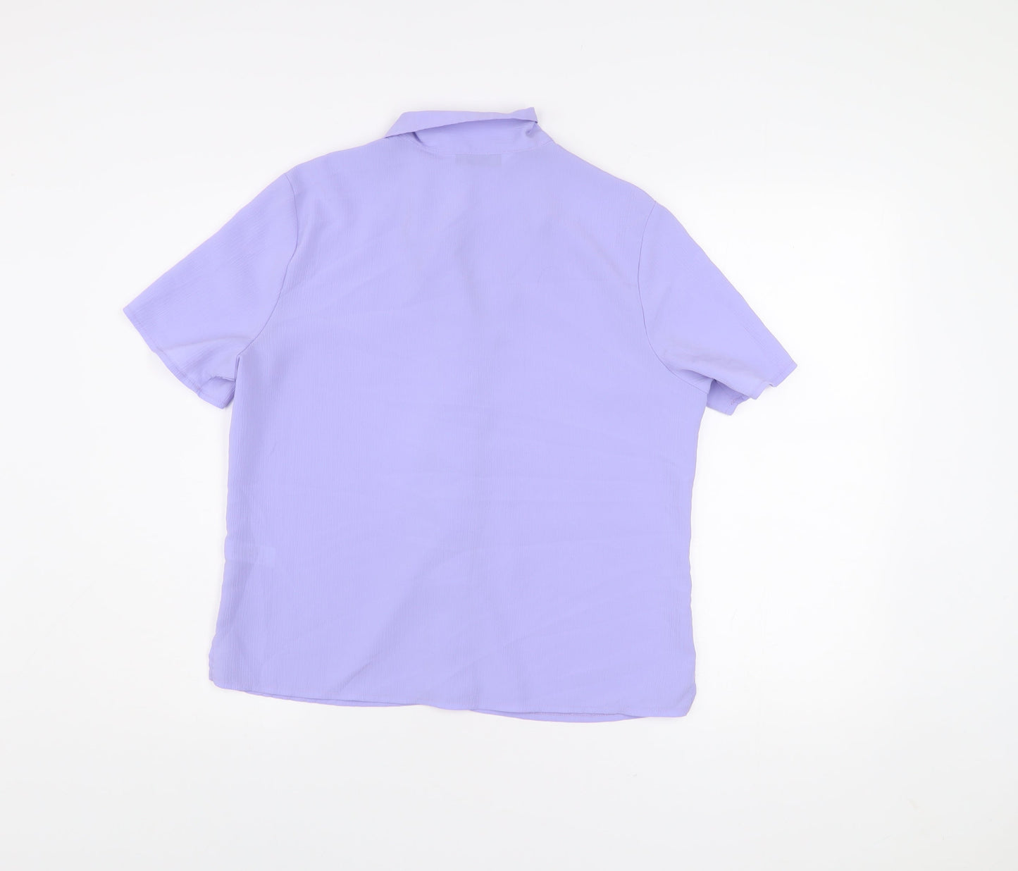BHS Women’s Purple Short Sleeve Button-Up Blouse Size 14