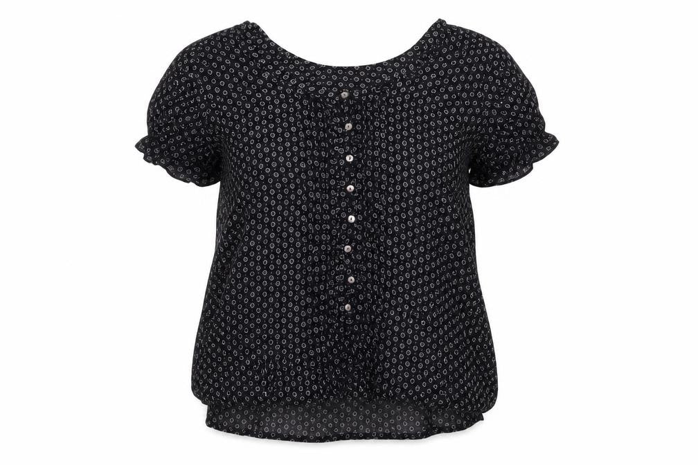 Monsoon Womens Black Viscose Blouse Size 14 Tunic Work Casual