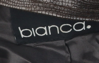 Bianca Womens Brown Polyester Mid-Length Zip Jacket Size 20