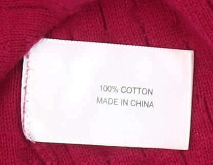Country Casuals Womens Red Cotton Cable Knit Pullover Jumper Size L