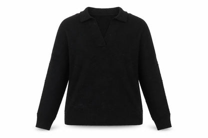 Klass Women's Black Collared Pullover Jumper Size L Long Sleeve