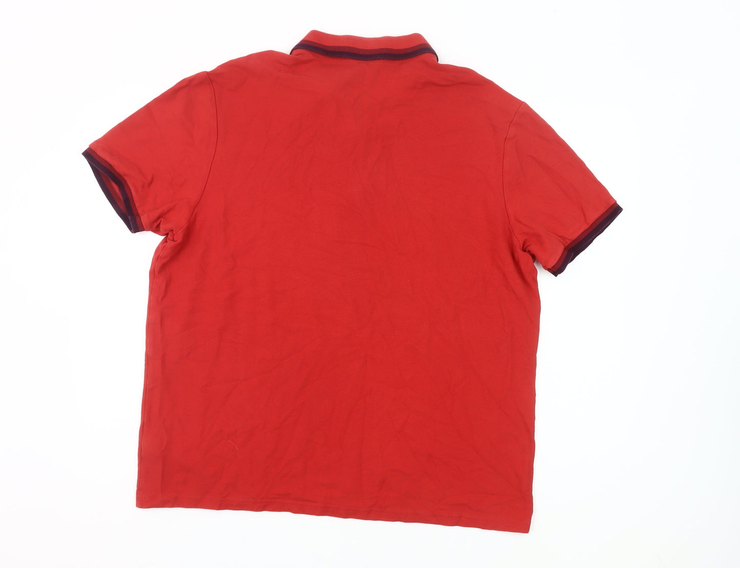 Marks and Spencer Men’s Red 2XL Cotton Polo Shirt Casual