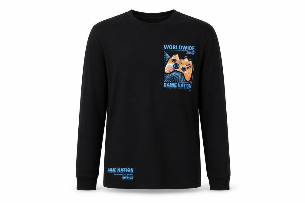 Marks & Spencer Boys Black 12-13 Years Long Sleeve Gaming Pyjama Top