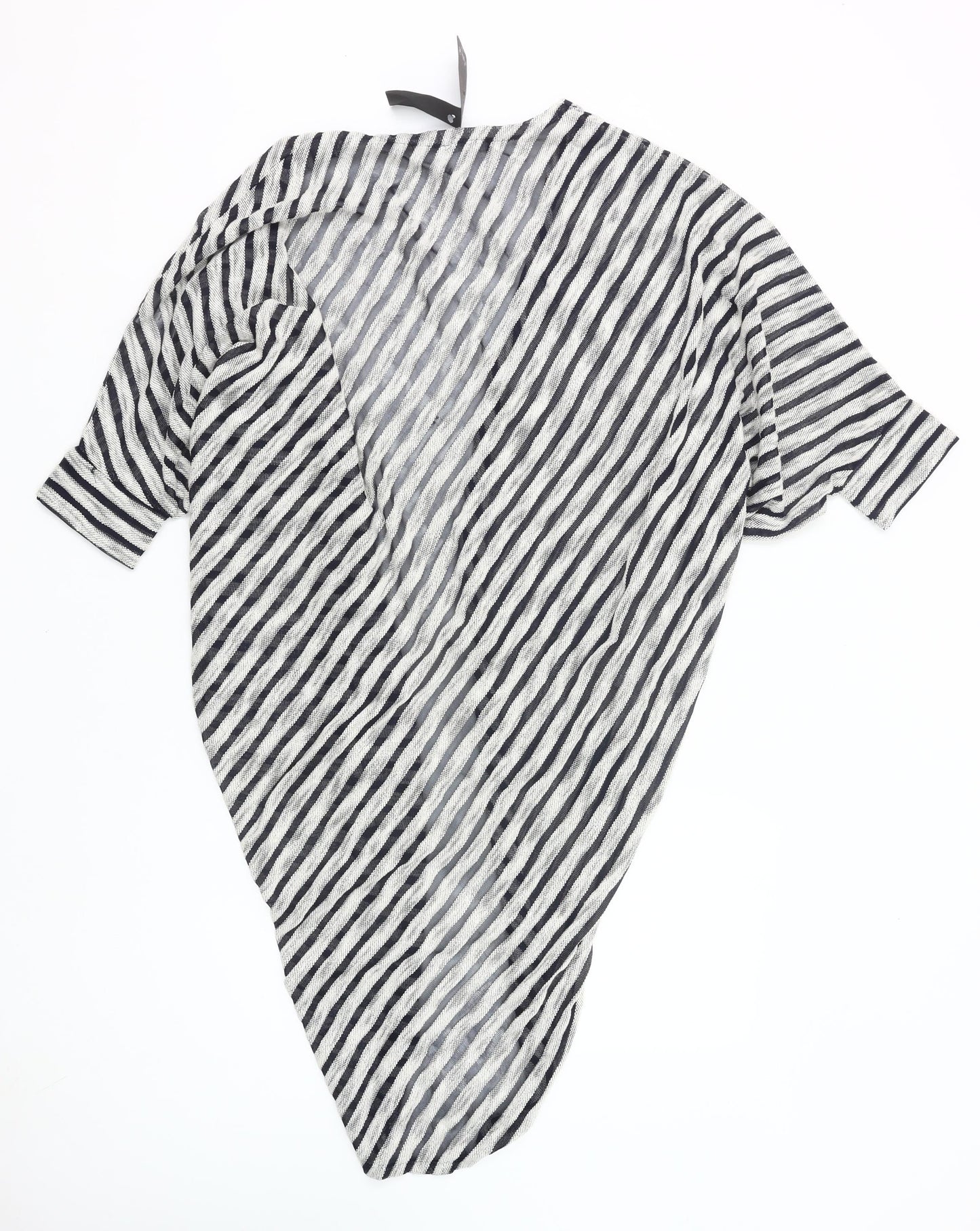 Sophie B Women’s Black White Striped Cape Cardigan Size 14