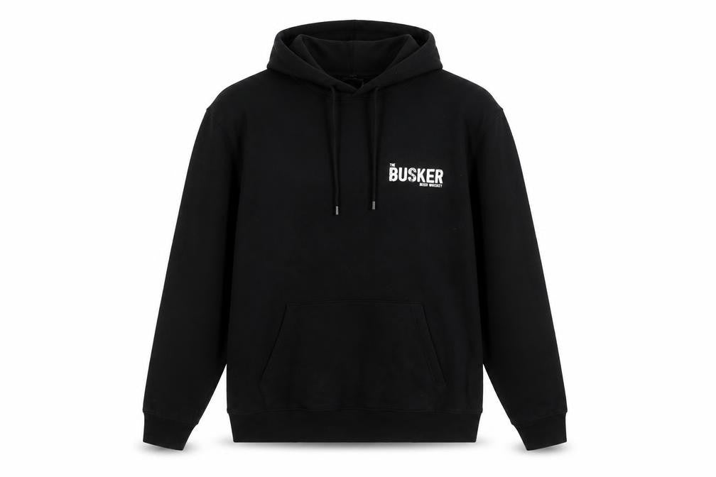 The Busker Men’s Black XL Pullover Hoodie Whiskey Logo Graphic Sweatshirt