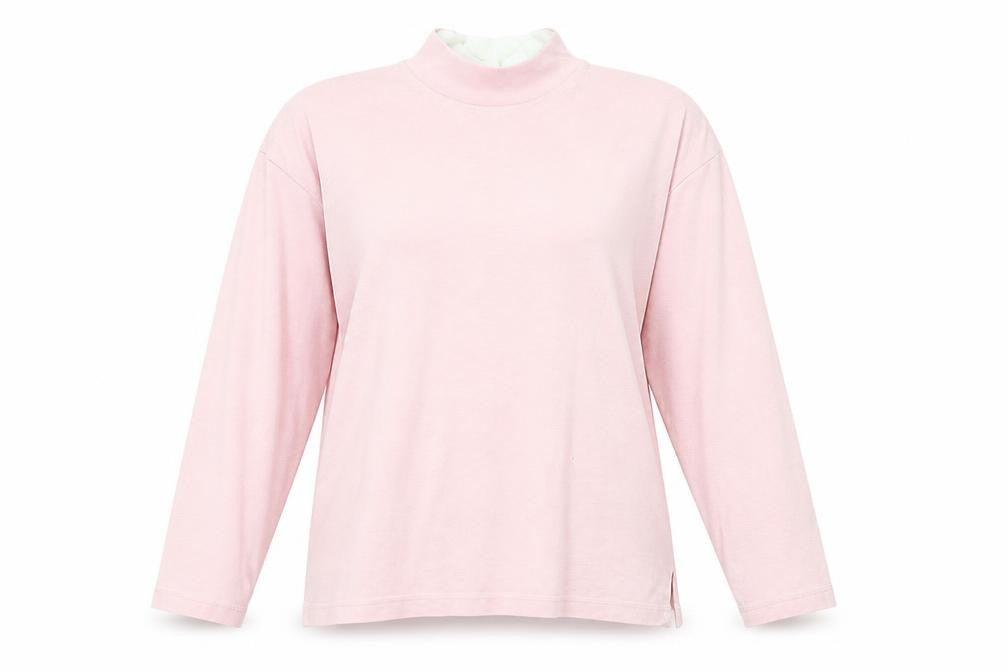 Gitano Womens Pink Mock Neck 3/4 Sleeve Basic T-Shirt Size S