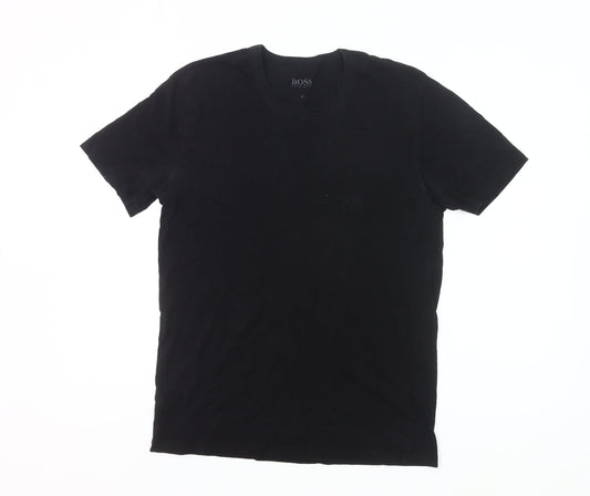 Hugo Boss Men's Black Cotton Crew Neck Short Sleeve T-Shirt M