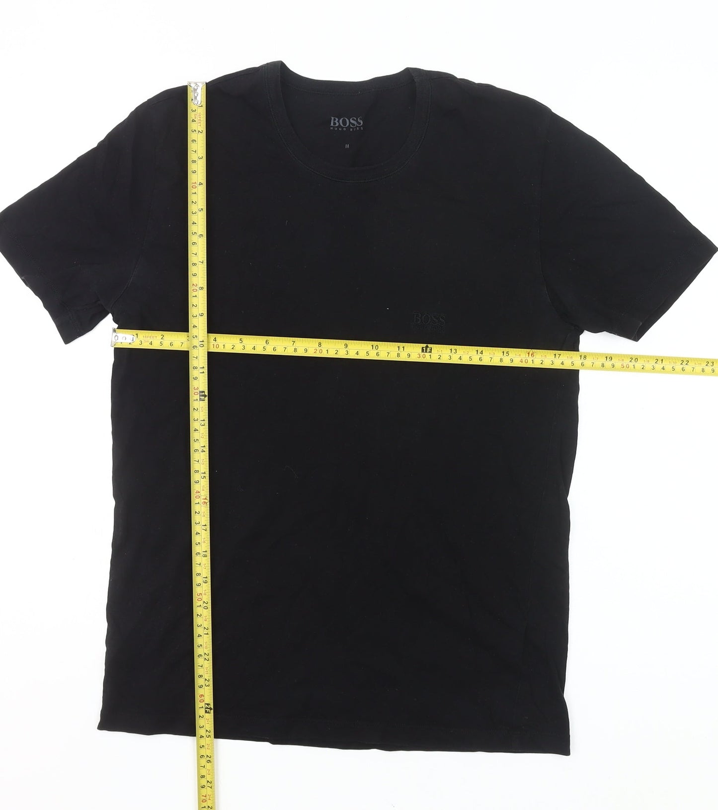 Hugo Boss Men's Black Cotton Crew Neck Short Sleeve T-Shirt M