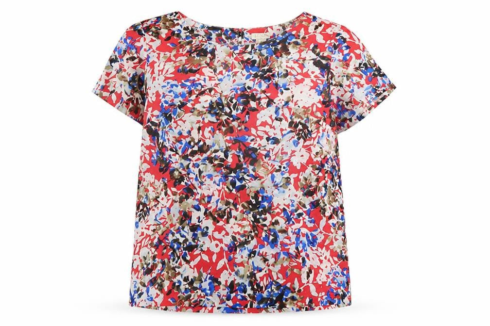J.Crew Women's Multicoloured Floral XS Short Sleeve Blouse