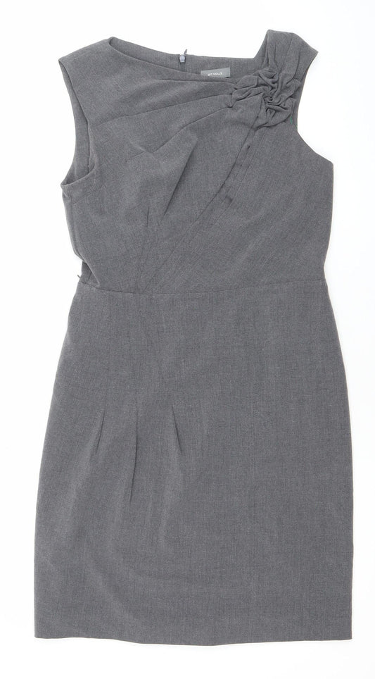 Et Vous Women’s Grey Size 12 Sleeveless Sheath Work Dress