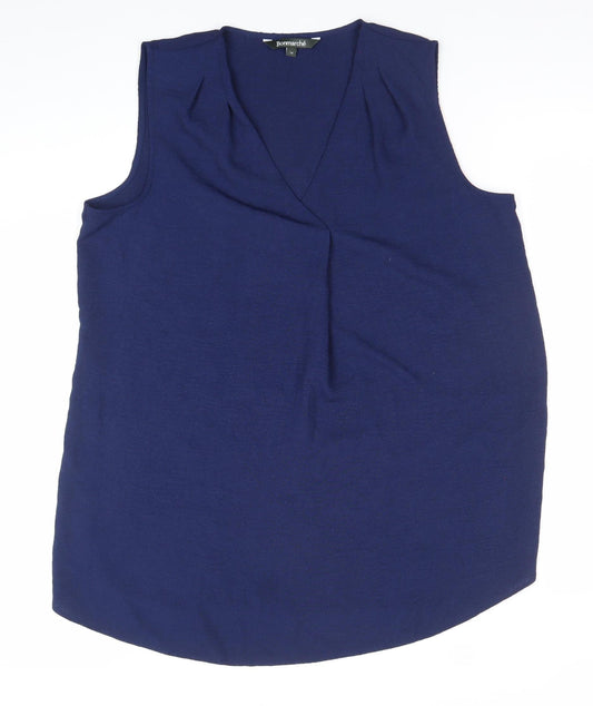 Bonmarche Womens Blue Size 14 Sleeveless Tank Top Polyester