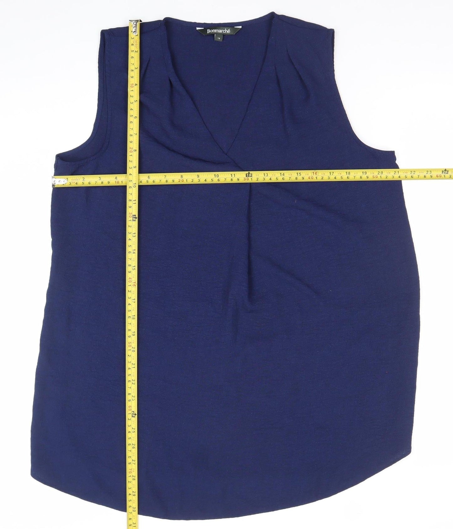 Bonmarche Womens Blue Size 14 Sleeveless Tank Top Polyester