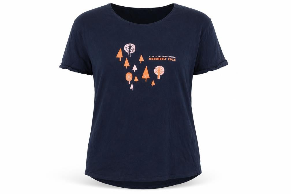 Neutral Womens Blue 2XL Festival Print Cotton T-Shirt