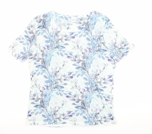 Stock Shop Women’s Multicoloured Floral Rhinestone T-Shirt Size S