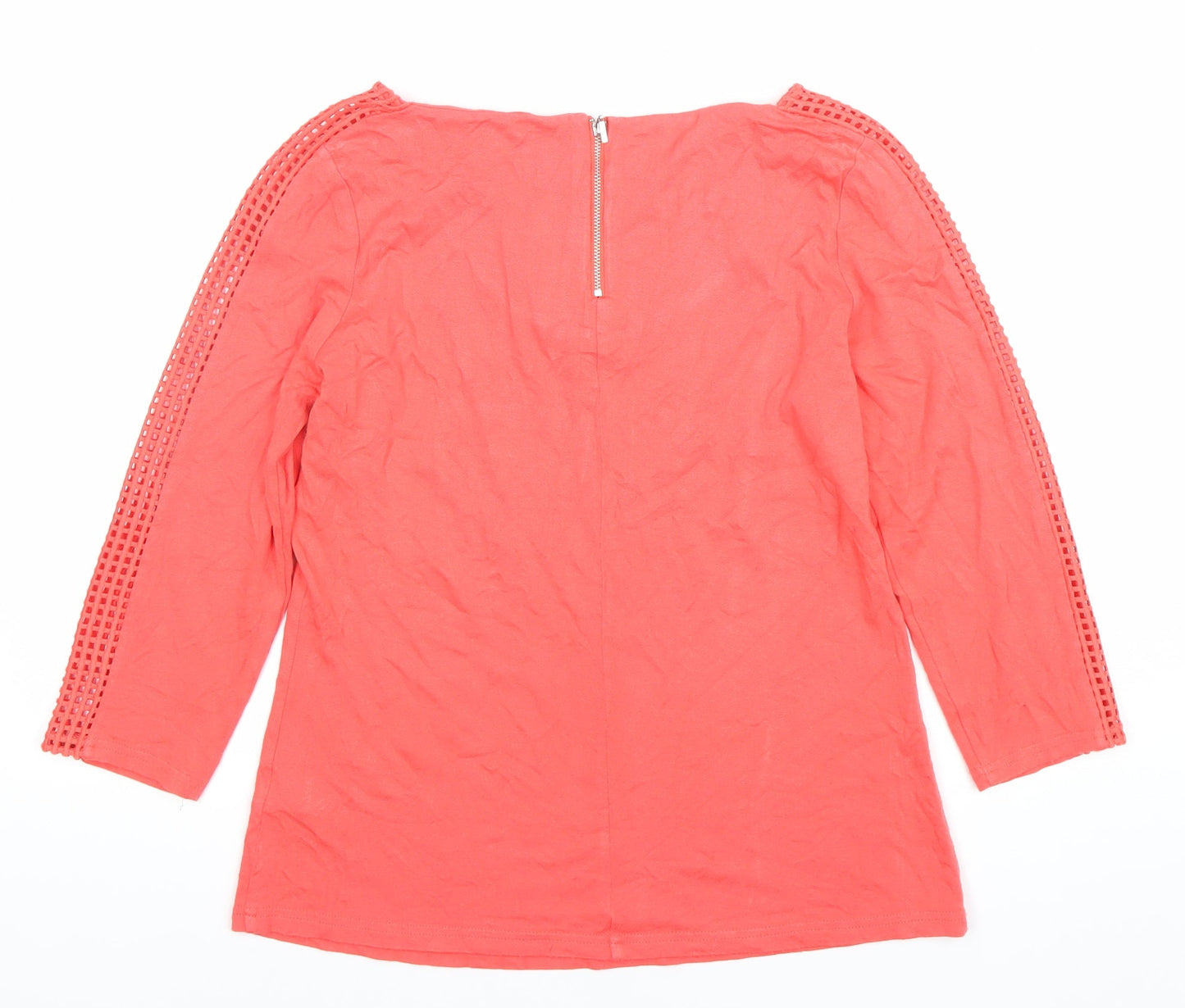 Marks and Spencer Women’s Red Tunic Blouse Size 14 Zip 3/4 Sleeve