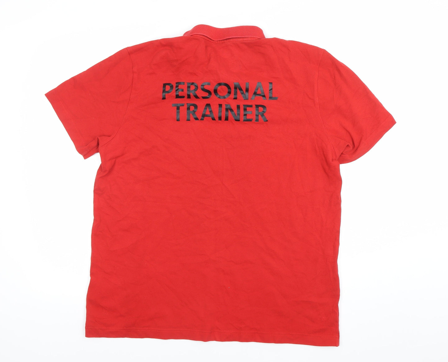 Puma Men’s Red Polo Shirt L Personal Trainer Logo Cotton Blend