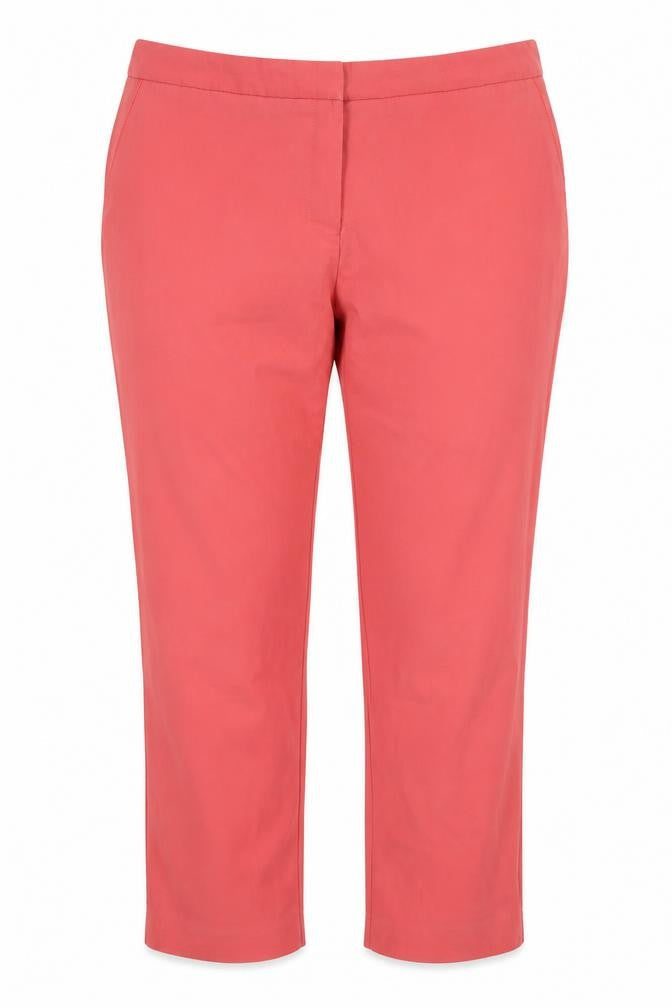 Papaya Weekend Womens Pink Straight Leg Trousers Size 18 Viscose Blend