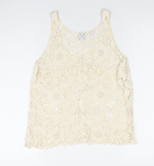 Look Women’s Ivory Lace Crochet Tank Camisole Top Size M