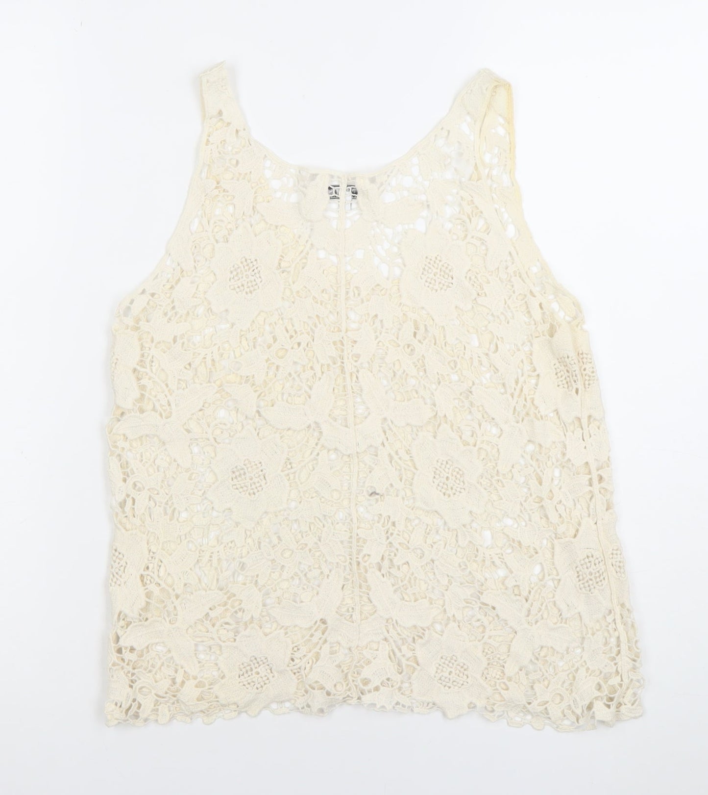 Look Women’s Ivory Lace Crochet Tank Camisole Top Size M