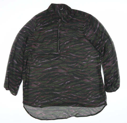 Next Womens Camouflage Print Sheer Tunic Blouse Size 18