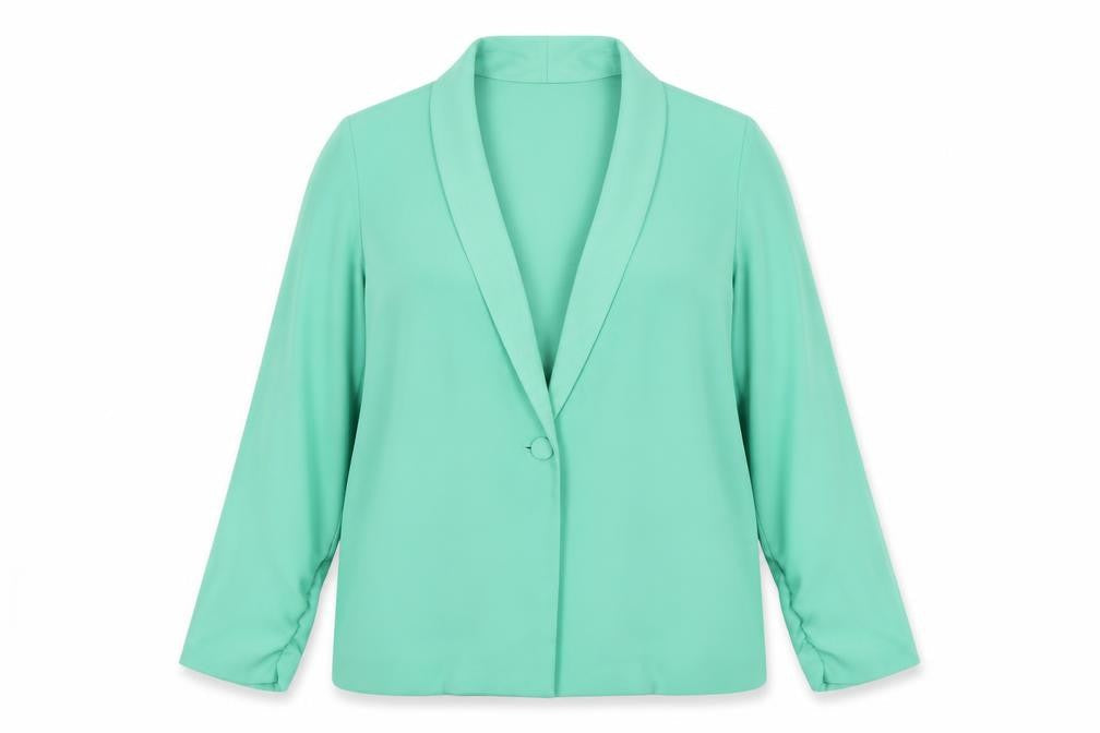 Topshop Women’s Green Size 12 Shawl Collar Blazer Jacket