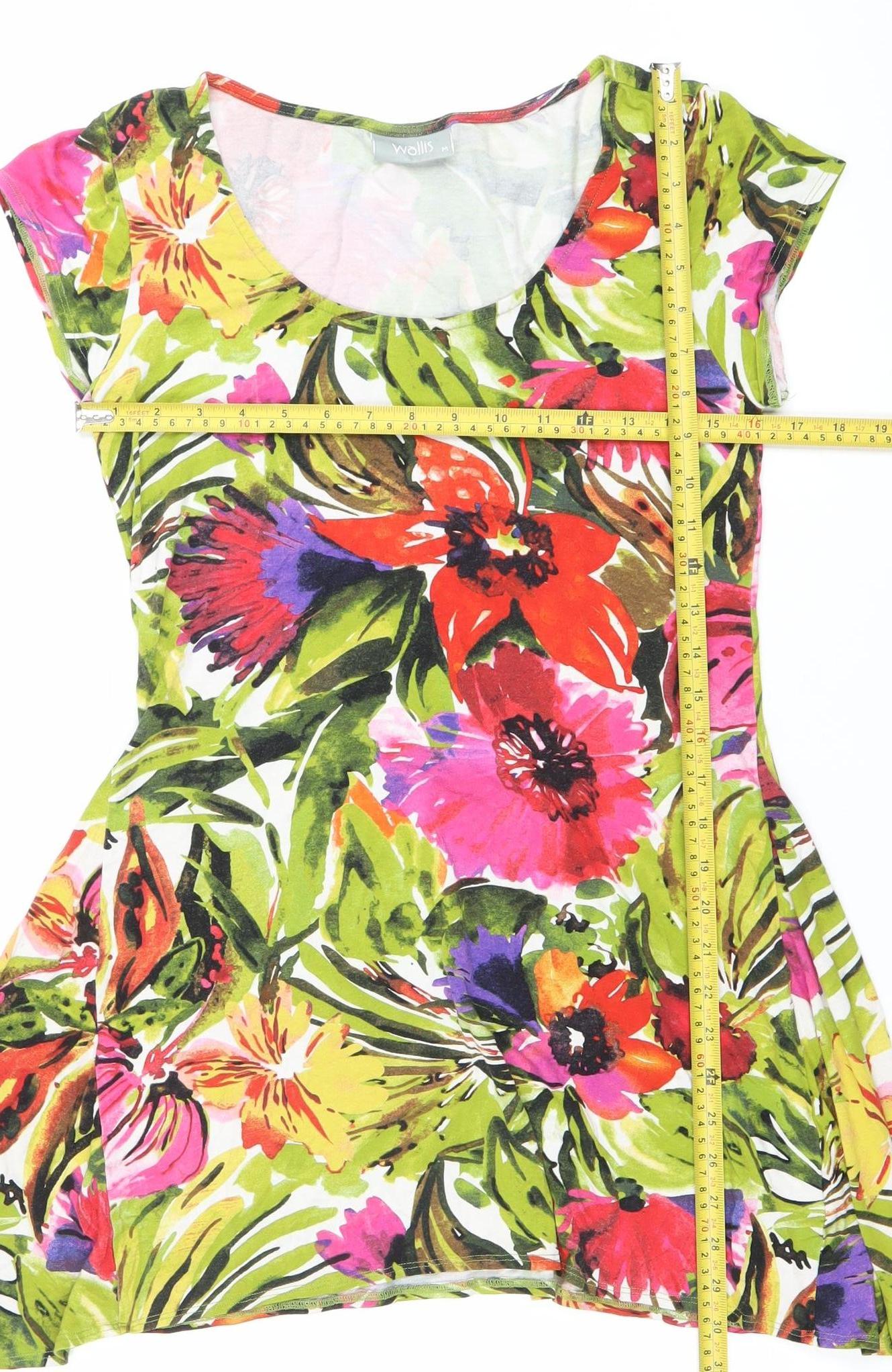 Wallis Women’s Multicoloured Floral Asymmetric Knee Dress M