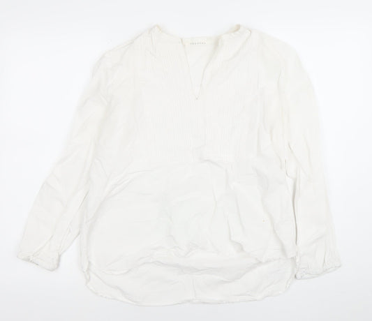 Trenery Women’s White Linen Cotton Long Sleeve Tunic Blouse S