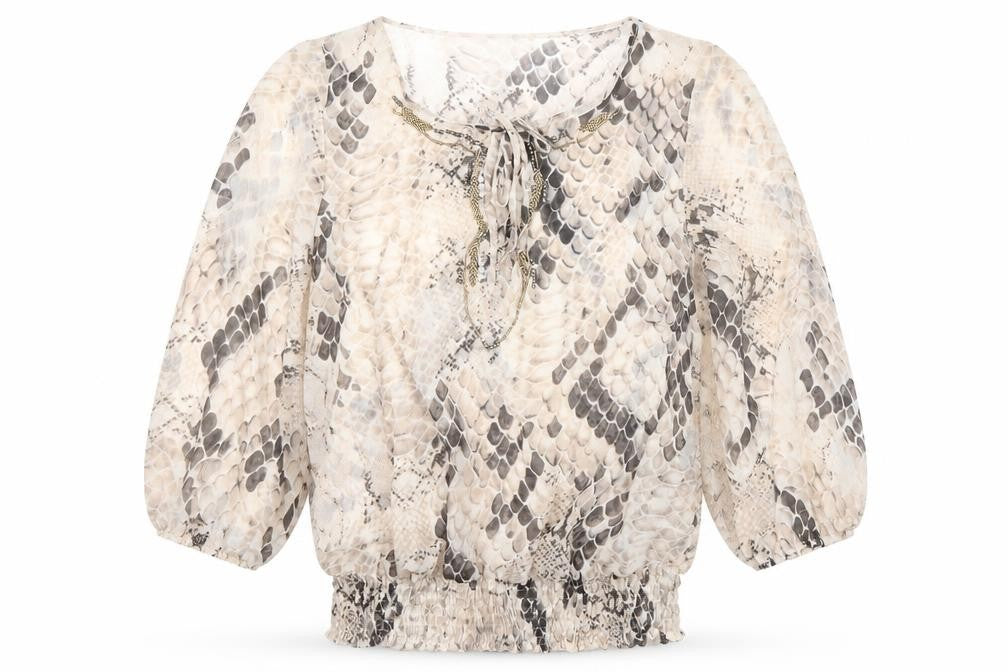 Wallis Womens Multicoloured Snake Print Tunic Blouse S 3/4 Sleeve