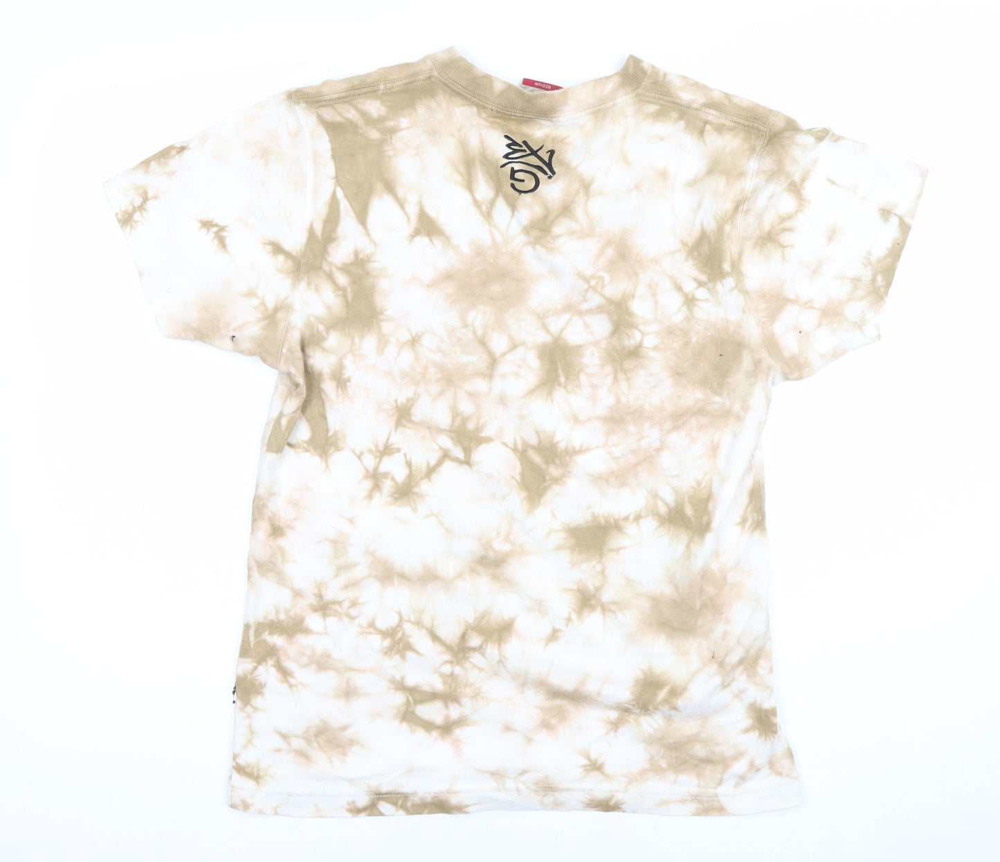 Gotcha Men’s Beige Tie Dye Surf Graphic T-Shirt Medium