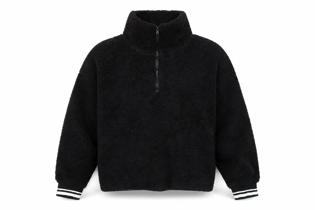 Champion Mens Black Fleece Sweatshirt Medium 1/2 Zip High Neck