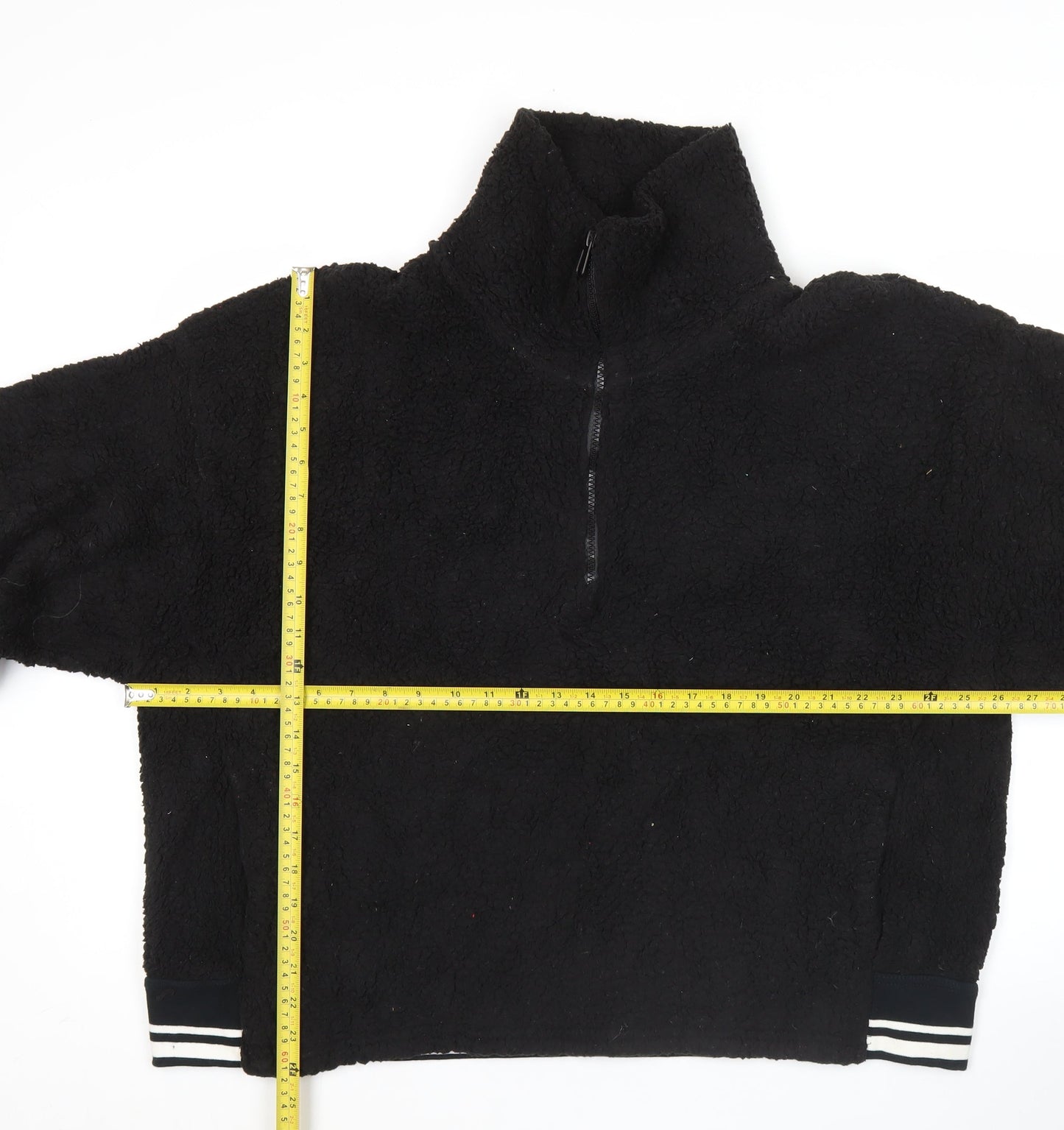 Champion Mens Black Fleece Sweatshirt Medium 1/2 Zip High Neck