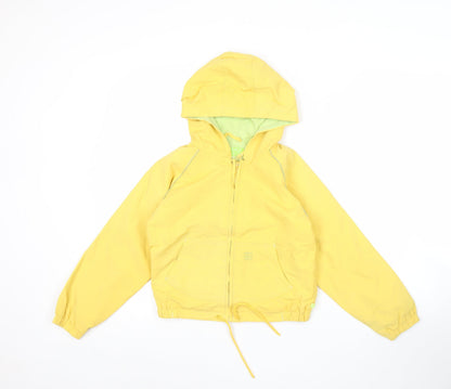Additional front view of Track & Field boys’ yellow windbreaker jacket hooded 9 years
