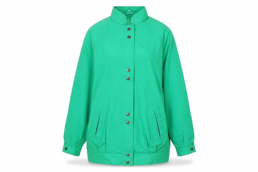 Sintoball Womens Green Cotton Basic Jacket Size 12 Casual