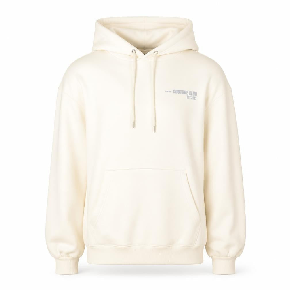The Couture Club Men’s Beige XS Pullover Hoodie Logo Graphic