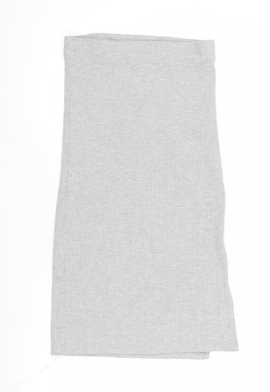 Stradivarius Women’s Grey Pencil Jersey Stretch Skirt Size S