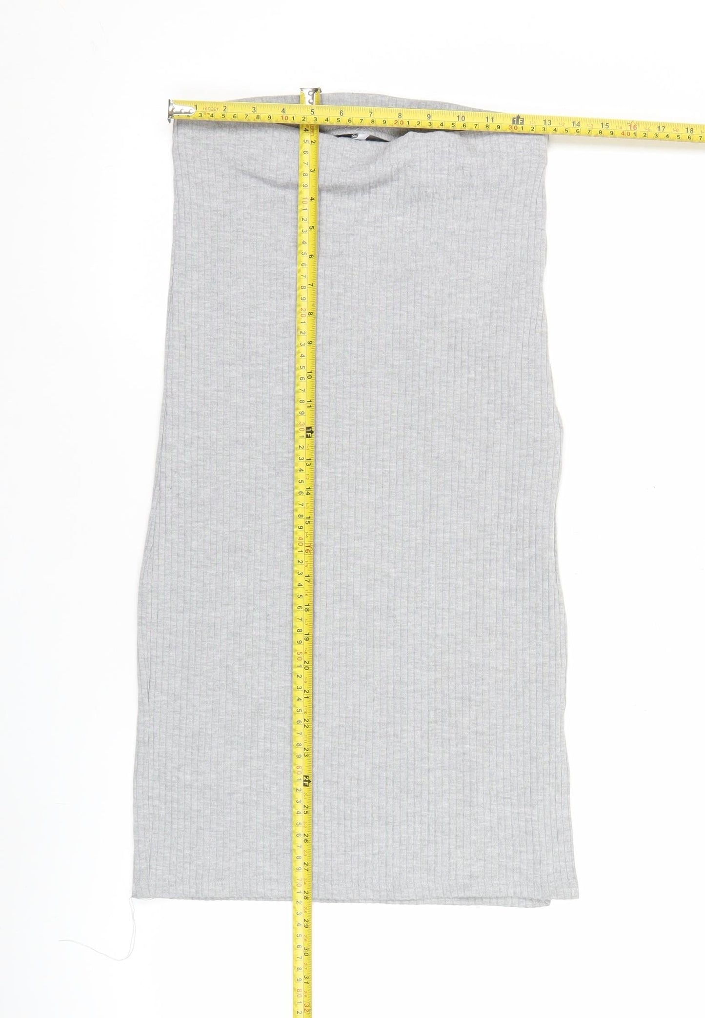 Stradivarius Women’s Grey Pencil Jersey Stretch Skirt Size S