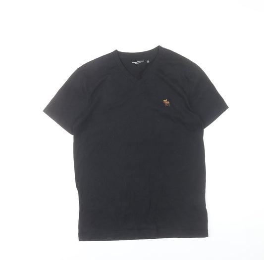 Abercrombie & Fitch Men's Black V-Neck T-Shirt Size S
