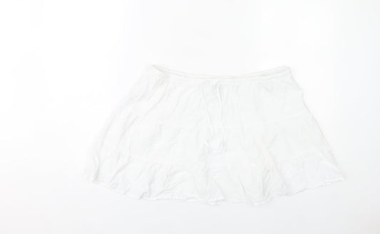 H&M Divided Women’s White Peasant Skirt Size M Viscose Blend