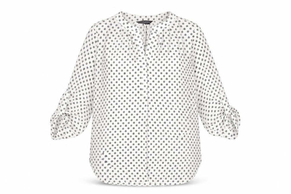 Dorothy Perkins Women’s White Floral Blouse Size 12 Tunic 3/4 Sleeve