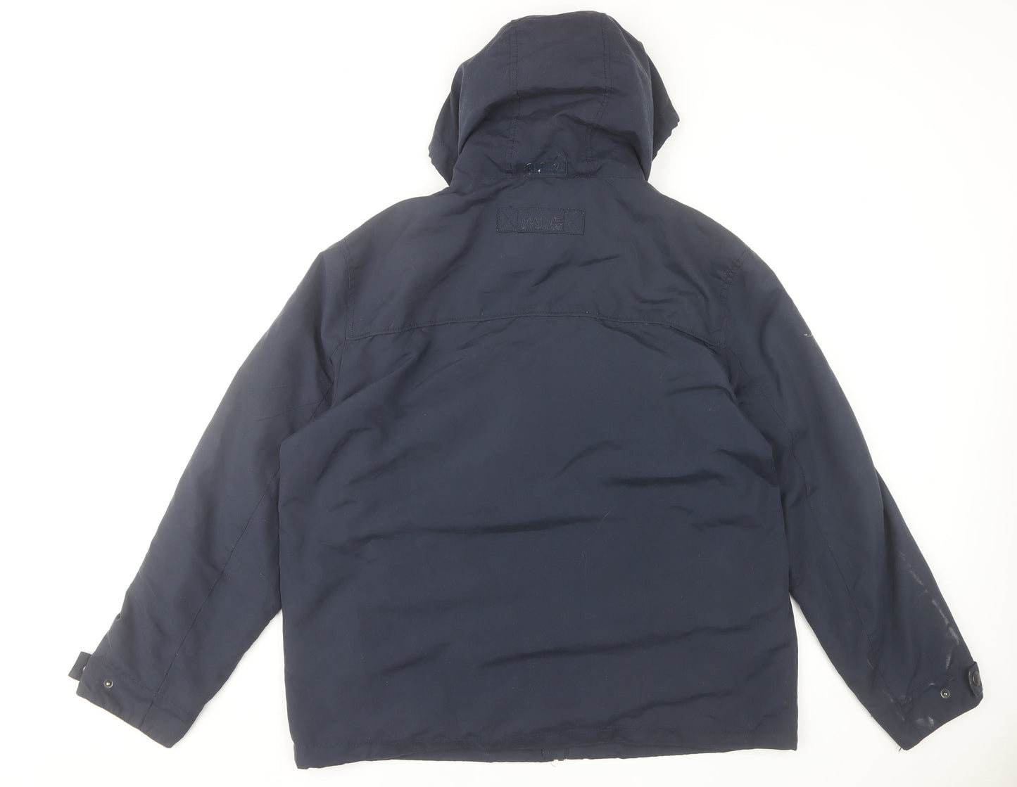 Maine New England Men’s Blue Hooded Zip Jacket Size L 42-44”