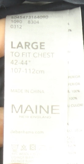 Maine New England Men’s Blue Hooded Zip Jacket Size L 42-44”